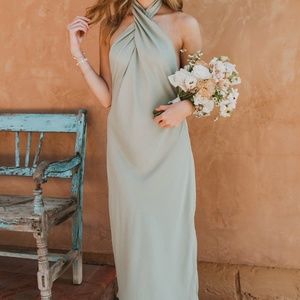 Show Me Your Mumu Halter Dress in Sage